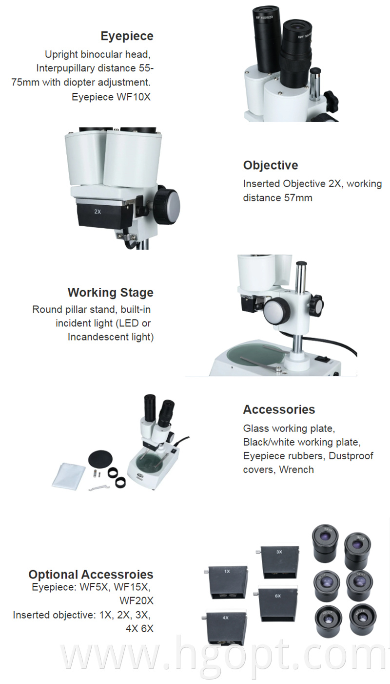 Xtx 1c Wf10x 20mm Binocular Microscopes 2x Objective Stereo Microscope6